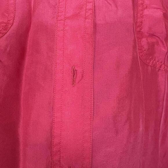 Bundle of Vintage Hot Pink 100% Silk Button Down Lightweight Collared Shirts | L - Picture 8 of 9